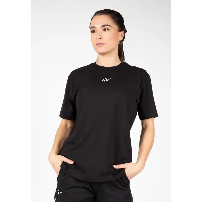 Camiseta Musculación Manga Corta Algodón Mujer GORILLA WEAR Bixby Negro 3 Camiseta Musculación Manga Corta Algodón Mujer GORILLA WEAR Bixby Negro