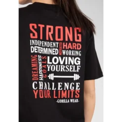 Camiseta Musculación Manga Corta Algodón Mujer GORILLA WEAR Sandy Negro -Fitness cardio Ventas camiseta musculacion manga corta algodon mujer gorilla wear sandy negro 4