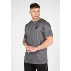 Camiseta Musculación Manga Corta Hombre GORILLA WEAR Performance Negro -Fitness cardio Ventas camiseta musculacion manga corta hombre gorilla wear performance gris