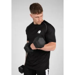 Camiseta Musculación Manga Corta Hombre GORILLA WEAR Performance Negro -Fitness cardio Ventas camiseta musculacion manga corta hombre gorilla wear performance negro 3