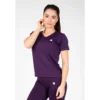 Camiseta Musculación Manga Corta Mujer GORILLA WEAR Neiro Morado -Fitness cardio Ventas camiseta musculacion manga corta mujer gorilla wear neiro morado