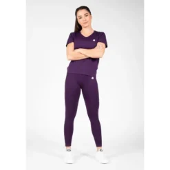 Camiseta Musculación Manga Corta Mujer GORILLA WEAR Neiro Morado -Fitness cardio Ventas camiseta musculacion manga corta mujer gorilla wear neiro morado 2