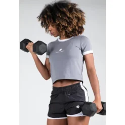 Camiseta Musculación Manga Corta Mujer GORILLA WEAR New Orleans Gris -Fitness cardio Ventas camiseta musculacion manga corta mujer gorilla wear new orleans gris 2