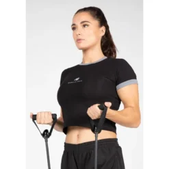 Camiseta Musculación Manga Corta Mujer GORILLA WEAR New Orleans Negro -Fitness cardio Ventas camiseta musculacion manga corta mujer gorilla wear new orleans negro 3