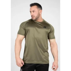 Camiseta Musculación Manga Corta Hombre GORILLA WEAR Performance Negro Rojo 13 Camiseta Musculación Manga Corta Hombre GORILLA WEAR Performance Negro Rojo -Fitness cardio Ventas camiseta musculacion manga corta poliester hombre gorilla wear performance verde