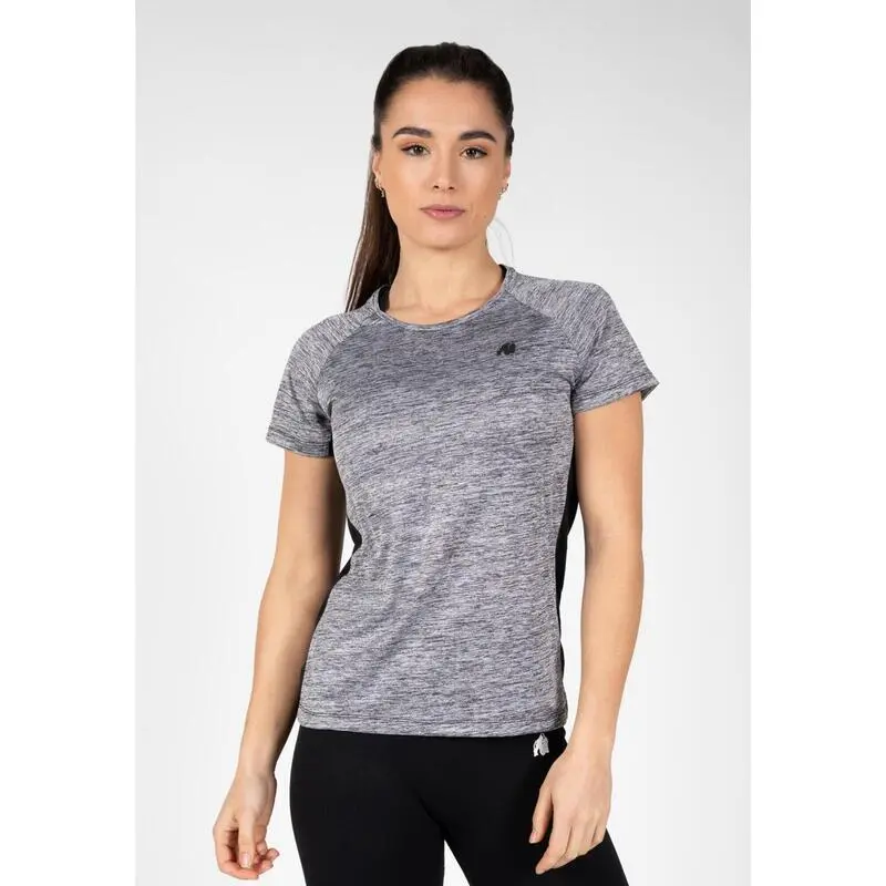 Camiseta Musculación Manga Corta Poliéster Mujer GORILLA WEAR Monetta Gris 3 Camiseta Musculación Manga Corta Poliéster Mujer GORILLA WEAR Monetta Gris