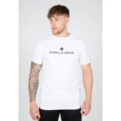 Camiseta Musculación Manga Corta Slim Fit Hombre GORILLA WEAR Davis Negro -Fitness cardio Ventas camiseta musculacion manga corta slim fit hombre gorilla wear davis blanco
