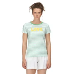 Regatta Camiseta Odalis De Rayas Para Mujer Verde Vibrante