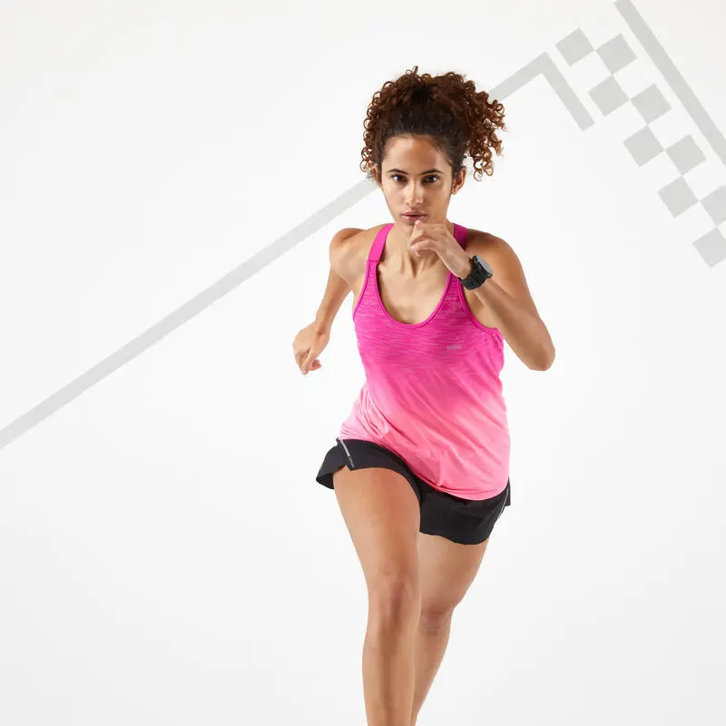 Camiseta Running Sin Mangas Sujetador Integrado Mujer Kiprun Care Rosa Degradado 5 Camiseta Running Sin Mangas Sujetador Integrado Mujer Kiprun Care Rosa Degradado - Imagen 3
