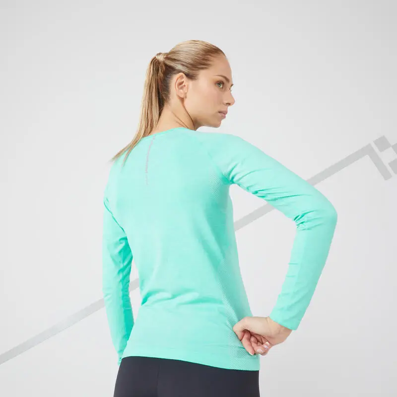Camiseta Running Térmica Transpirable Mujer Kiprun Skincare Turquesa 5 Camiseta Running Térmica Transpirable Mujer Kiprun Skincare Turquesa - Imagen 3