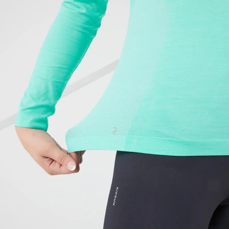 Camiseta Running Térmica Transpirable Mujer Kiprun Skincare Turquesa 6 Camiseta Running Térmica Transpirable Mujer Kiprun Skincare Turquesa - Imagen 4