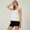 Domyos Camiseta Sin Mangas Fitness 100 Mujer Blanco -Fitness cardio Ventas camiseta sin mangas fitness 100 mujer blanco
