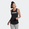 Camiseta Sin Mangas Fitness Linear Adidas Mujer Negro -Fitness cardio Ventas camiseta sin mangas fitness linear adidas mujer negro
