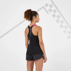 Camiseta Sin Mangas Running Kiprun Care Mujer Negro Rosa Transpirable -Fitness cardio Ventas camiseta sin mangas running kiprun care mujer negro rosa transpirable 2