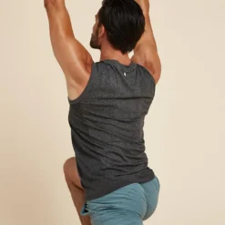 KIMJALY Camiseta Yoga Hombre Gris Oscuro Sin Mangas Sin Costuras 11 KIMJALY Camiseta Yoga Hombre Gris Oscuro Sin Mangas Sin Costuras -Fitness cardio Ventas camiseta yoga hombre gris oscuro sin mangas sin costuras 3