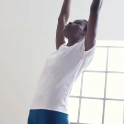 Camiseta Yoga Manga Corta Ecodiseñada Mujer Kimjaly Blanco -Fitness cardio Ventas camiseta yoga manga corta ecodiseada mujer kimjaly blanco 3