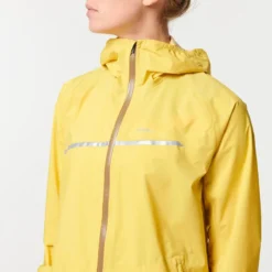 EVADICT Chaqueta Cortavientos Trail Running Impermeable Mujer Amarillo -Fitness cardio Ventas chaqueta cortavientos trail running impermeable mujer amarillo 1