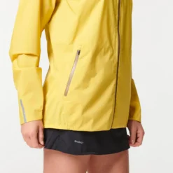 EVADICT Chaqueta Cortavientos Trail Running Impermeable Mujer Amarillo -Fitness cardio Ventas chaqueta cortavientos trail running impermeable mujer amarillo 2