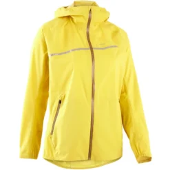 EVADICT Chaqueta Cortavientos Trail Running Impermeable Mujer Amarillo -Fitness cardio Ventas chaqueta cortavientos trail running impermeable mujer amarillo 3