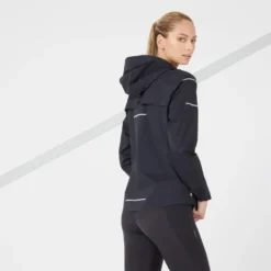 CHAQUETA DE RUNNING MUJER IMPERMEABLE CORTAVIENTO - KIPRUN RAIN+ NEGRO -Fitness cardio Ventas chaqueta de running mujer impermeable cortaviento kiprun rain negro 2