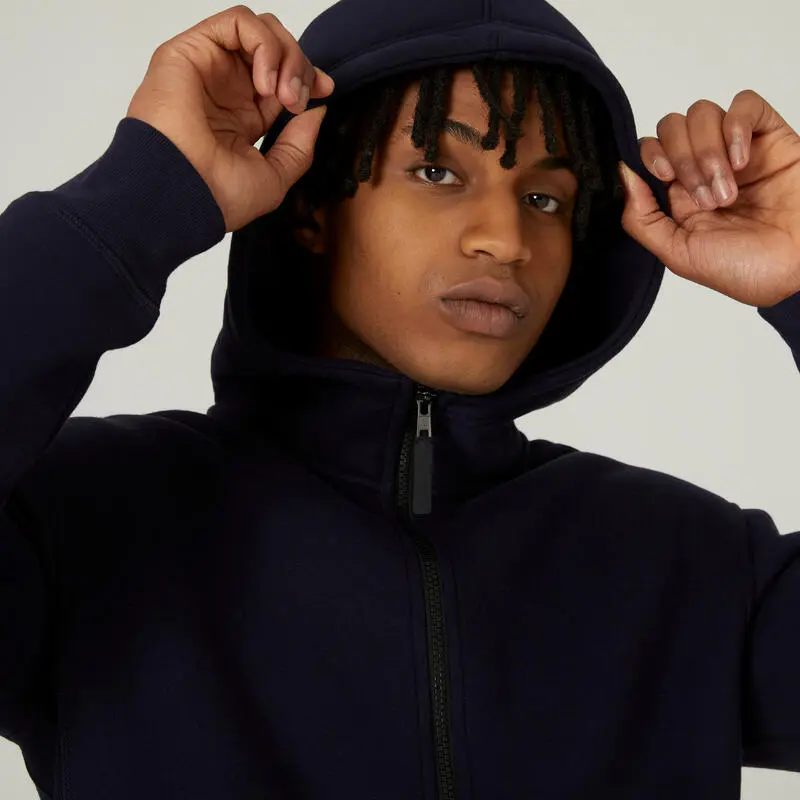 Chaqueta Fitness Capucha Y Cremallera Hombre Domyos 520 Azul Marino 5 Chaqueta Fitness Capucha Y Cremallera Hombre Domyos 520 Azul Marino - Imagen 3