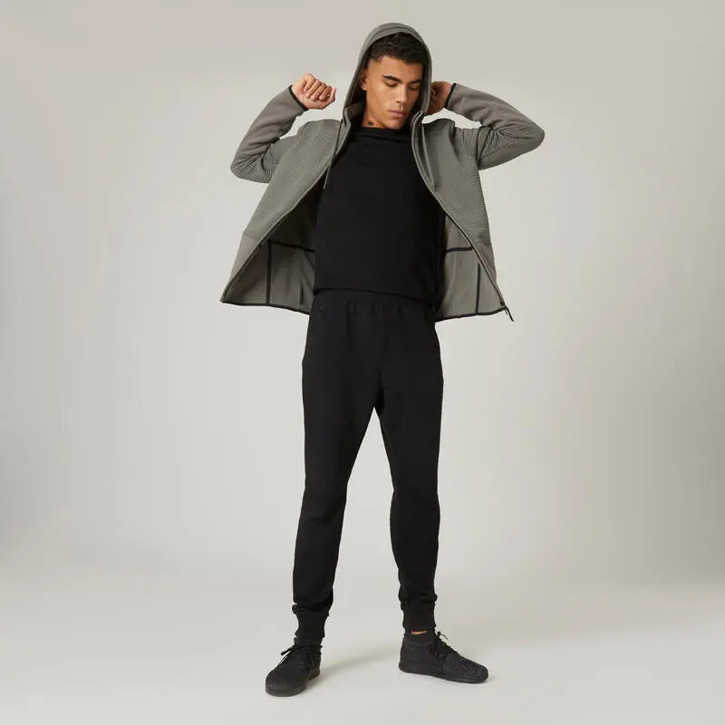 Chaqueta Fitness Con Cremallera Y Capucha Hombre Domyos Caqui 5 Chaqueta Fitness Con Cremallera Y Capucha Hombre Domyos Caqui - Imagen 3