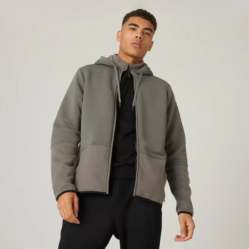 Chaqueta Fitness Con Cremallera Y Capucha Hombre Domyos Caqui 3 Chaqueta Fitness Con Cremallera Y Capucha Hombre Domyos Caqui