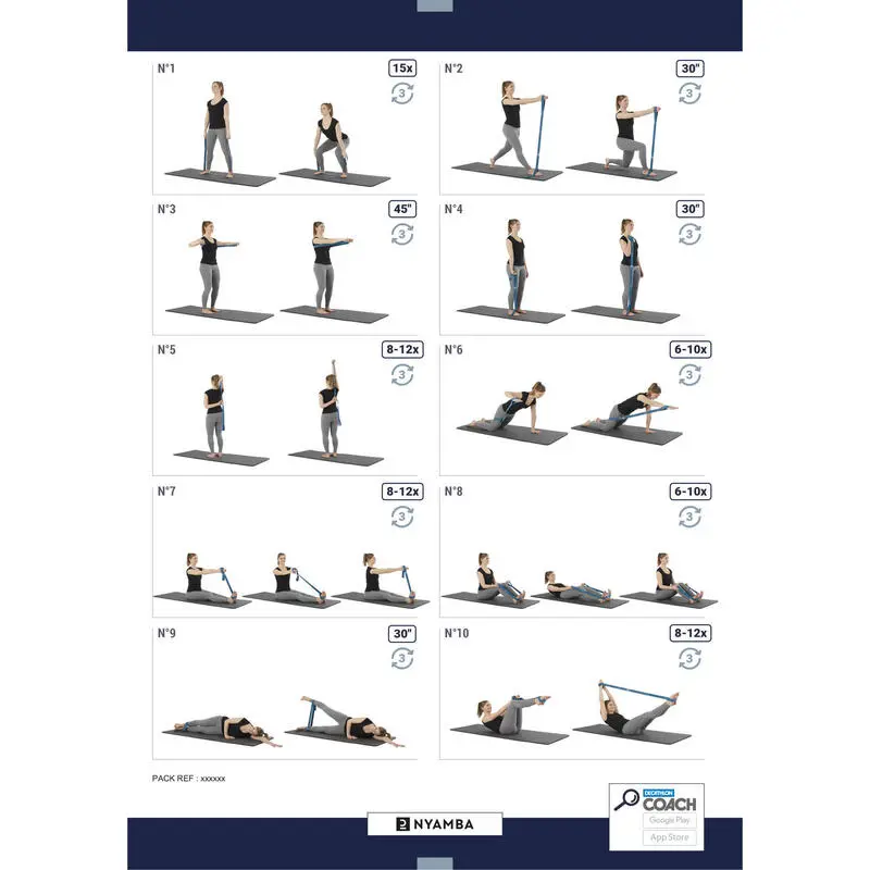 Domyos Cinta Elástica Fitness Azul Marino Textil Resistencia 7 Kg 7 Domyos Cinta Elástica Fitness Azul Marino Textil Resistencia 7 Kg - Imagen 5