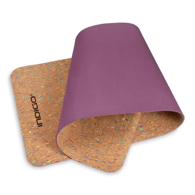 INDIGO SPORTS Esterilla De Yoga Y Fitness TPE Y CORCHO INDIGO 173* 61* 0,6 Cm Marrón- Violeta 5 INDIGO SPORTS Esterilla De Yoga Y Fitness TPE Y CORCHO INDIGO 173* 61* 0,6 Cm Marrón- Violeta - Imagen 3