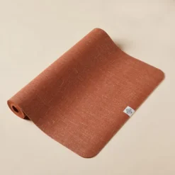 KIMJALY Esterilla De Yoga Yute Caucho Natural Ecodiseñada 4 mm Naranja