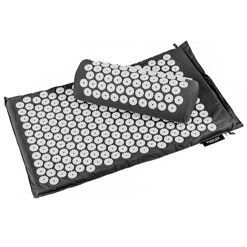 STAYOGA Esterilla Set De Masaje Acupuntura Negro Algodón Orgánico 3 STAYOGA Esterilla Set De Masaje Acupuntura Negro Algodón Orgánico