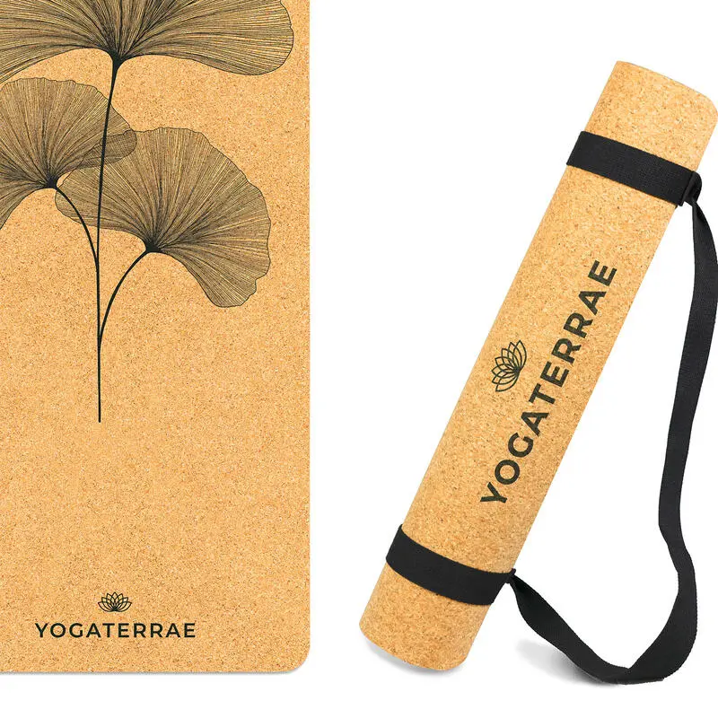 YOGATERRAE Esterilla Yoga De Corcho Y Caucho Natural + Correa De Transporte Y Estiramiento 4 YOGATERRAE Esterilla Yoga De Corcho Y Caucho Natural + Correa De Transporte Y Estiramiento - Imagen 2