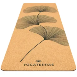 YOGATERRAE Esterilla Yoga De Corcho Y Caucho Natural + Correa De Transporte Y Estiramiento