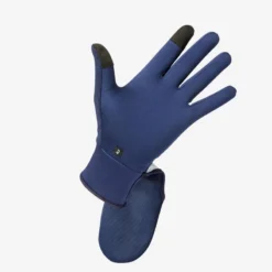 Kalenji Guantes Running Evolutiv Azul Marino Manoplas Integradas -Fitness cardio Ventas guantes running evolutiv azul marino manoplas integradas 3