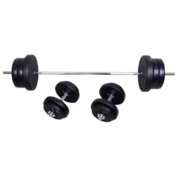 Juego De Pesas Con Mancuernas HOMCOM Negro Ø25x35 Cm