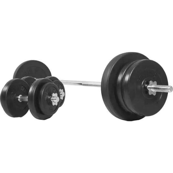 Kit De Musculación Gorilla Sports De 70Kg Discos De Plástico Y Barra De 170cm 4 Kit De Musculación Gorilla Sports De 70Kg Discos De Plástico Y Barra De 170cm - Imagen 2