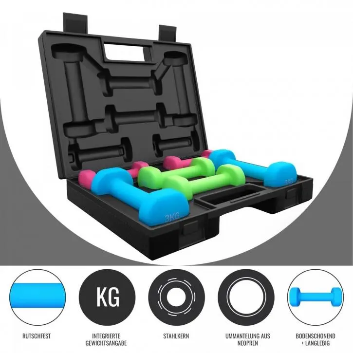 Kit Mancuernas Aerobic Fitness Gorilla Sports 12 Kg Con Estuche 6 Kit Mancuernas Aerobic Fitness Gorilla Sports 12 Kg Con Estuche - Imagen 4