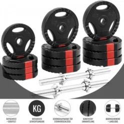 Kit Mancuernas Gorilla Sports Cromado/Negro 30Kg Diámetro 30/31 Mm -Fitness cardio Ventas kit mancuernas gorilla sports cromadonegro 30kg diametro 3031 mm 1