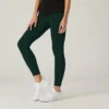 Leggings Fitness 7/8 Fit+ 500 Mujer Domyos Verde -Fitness cardio Ventas leggings fitness 78 fit 500 mujer domyos verde