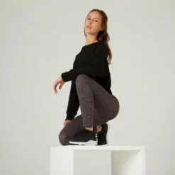 Leggings Mallas Fitness 7/8 Mujer Domyos Fit+ Gris 10 Leggings Mallas Fitness 7/8 Mujer Domyos Fit+ Gris -Fitness cardio Ventas leggings mallas fitness 78 mujer domyos fit gris 2