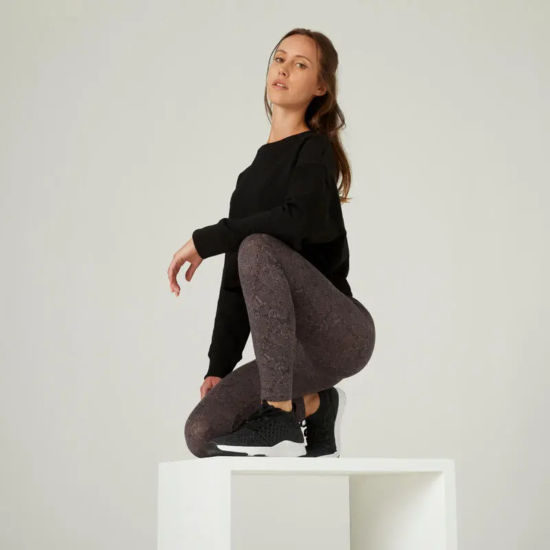 Leggings Mallas Fitness 7/8 Mujer Domyos Fit+ Gris 5 Leggings Mallas Fitness 7/8 Mujer Domyos Fit+ Gris - Imagen 3