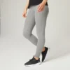 Leggings Mallas Fitness Algodón Efecto Vientre Plano Mujer Domyos Fit 500 Gris -Fitness cardio Ventas leggings mallas fitness algodon efecto vientre plano mujer domyos fit 500 gris