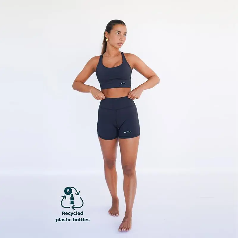 Leggings Mallas Fitness Cortos Sostenible Poliéster Mujer Fitplanet Ocean Negro 3 Leggings Mallas Fitness Cortos Sostenible Poliéster Mujer Fitplanet Ocean Negro