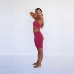 Leggings Mallas Fitness Cortos Sostenible Poliéster Mujer Fitplanet Seal Rojo -Fitness cardio Ventas leggings mallas fitness cortos sostenible poliester mujer fitplanet seal rojo 1