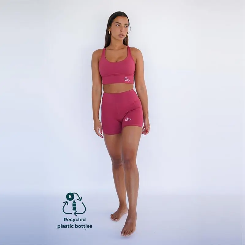Leggings Mallas Fitness Cortos Sostenible Poliéster Mujer Fitplanet Seal Rojo 3 Leggings Mallas Fitness Cortos Sostenible Poliéster Mujer Fitplanet Seal Rojo