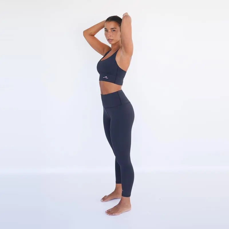 Leggings Mallas Fitness Largas Sostenibles Poliéster Mujer Fitplanet Ocean Negro 4 Leggings Mallas Fitness Largas Sostenibles Poliéster Mujer Fitplanet Ocean Negro - Imagen 2