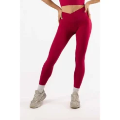 AESTHETIC WOLF Leggings Mallas Fitness Talle Alto Mujer Negro -Fitness cardio Ventas leggings mallas fitness talle alto mujer rojo fuchsia
