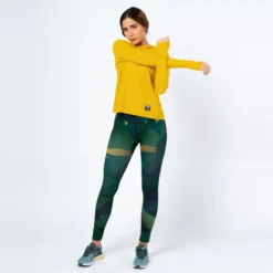 THE RUNNING REPUBLIC Leggings Running Largos De Poliéster Reciclado Para Mujer TRR Geo Verde -Fitness cardio Ventas leggings running largos de poliester reciclado para mujer trr geo verde 4
