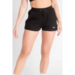 AESTHETIC WOLF LOEWI Pantalones Cortos Fitness Acanalados - Mujer - Negro