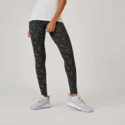 Mallas Fitness Algodón Fit+ Mujer Domyos Púrpura 13 Mallas Fitness Algodón Fit+ Mujer Domyos Púrpura -Fitness cardio Ventas mallas fitness algodon fit mujer domyos negro